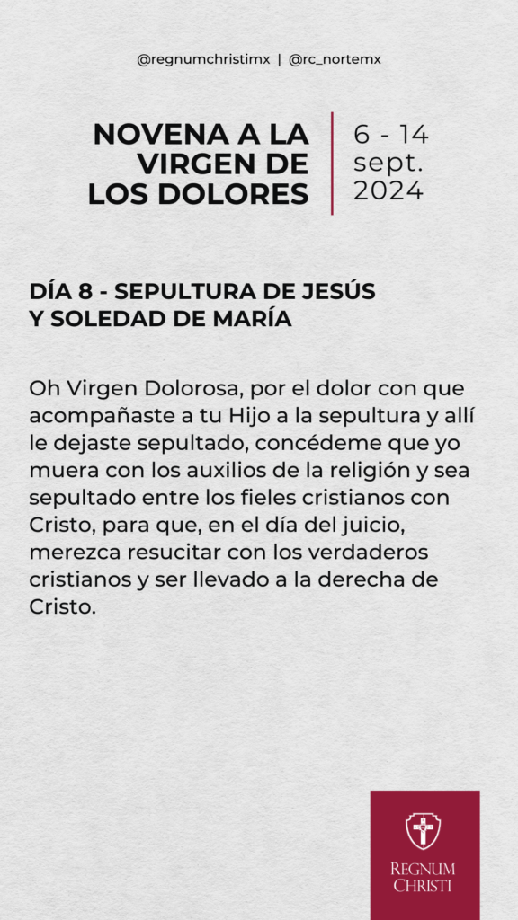 Día 8: Novena a la Virgen de los Dolores