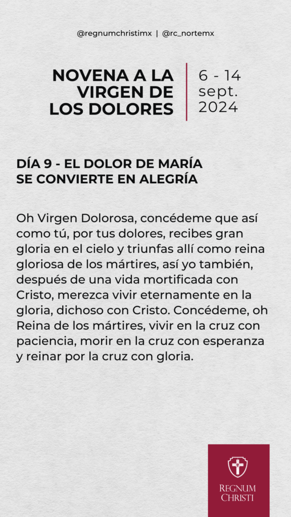 Día 9: Novena a la Virgen de los Dolores