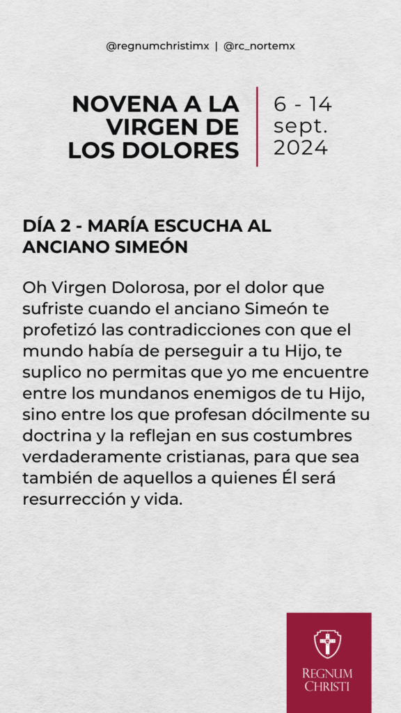 Día 2: Novena a la Virgen de los Dolores