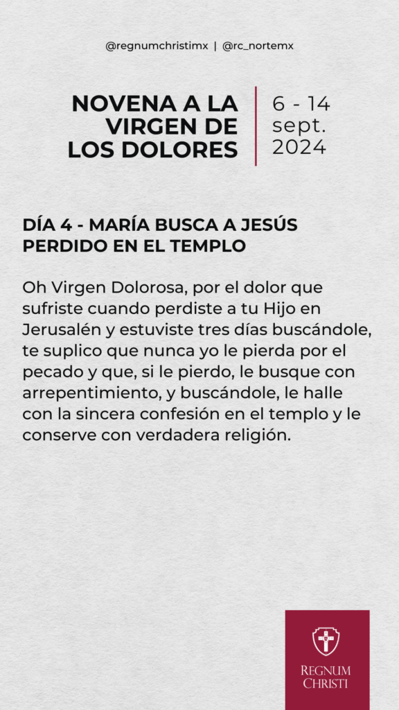 Día 4: Novena a la Virgen de los Dolores